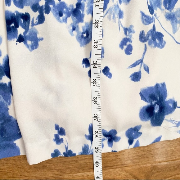 Lauren Ralph Lauren Blue Floral Dress Aline Career Wedding Cocktail Victorian 10 - Picture 11 of 11